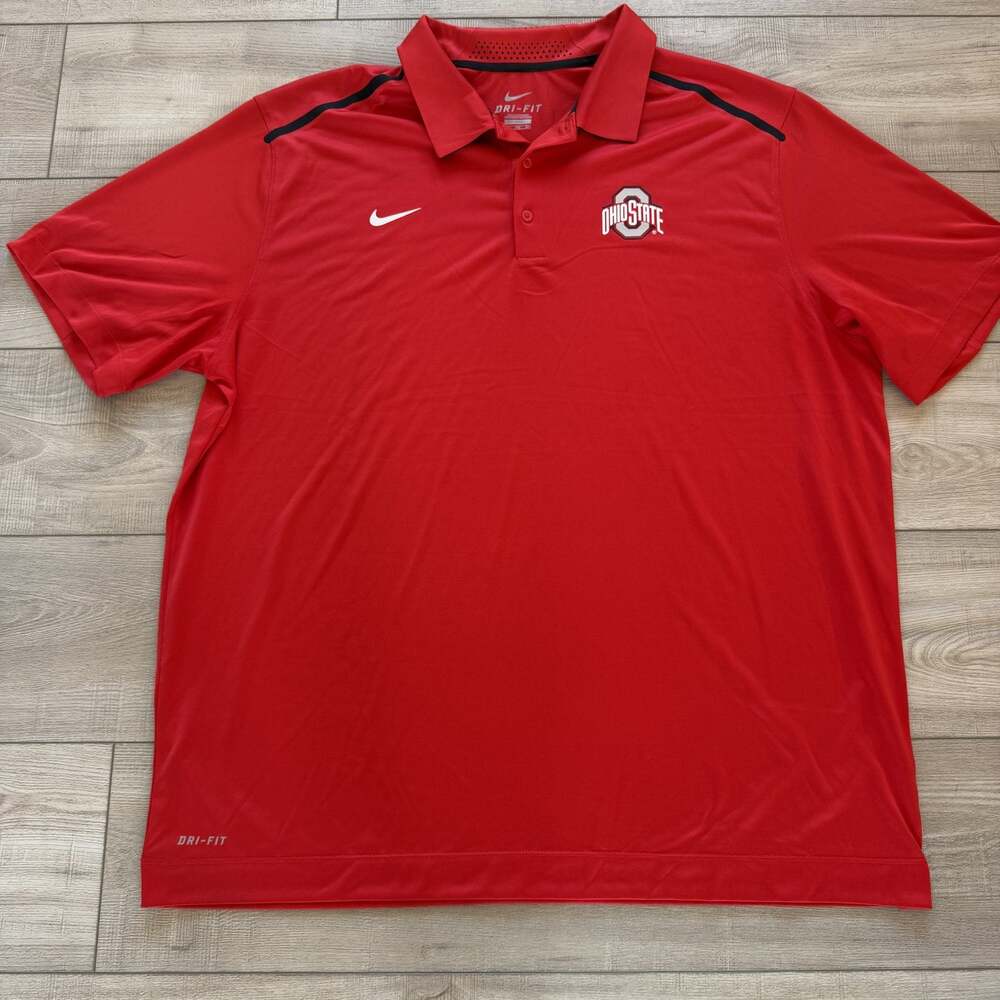 Nike Dri-FIT Ohio State Buckeyes Polo Mens XXL Red